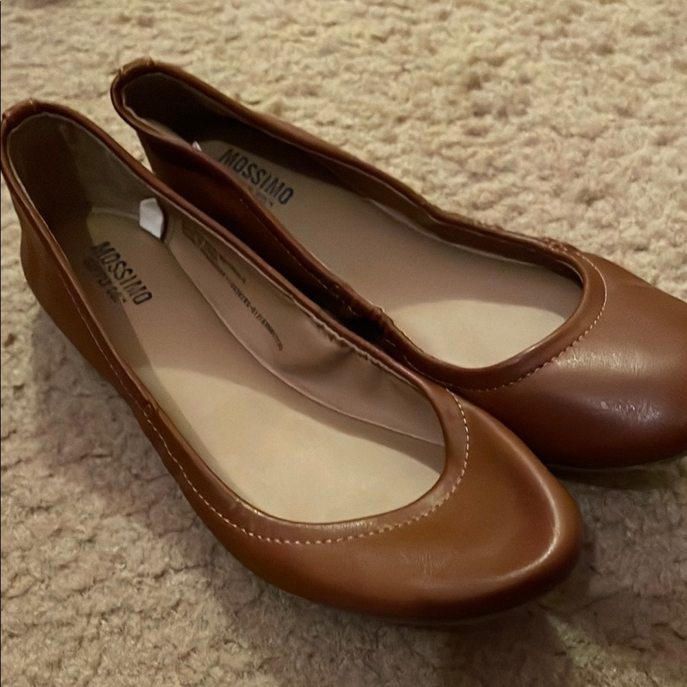 Mossimo Supply Co. Brown Flats & Loafers with Smooth Leather and Rounded Toe